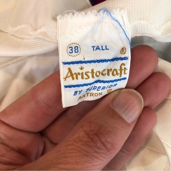 VINTAGE Aristocraft slip ivory scallop embroidery 38 tall bridal sissy grunge - Picture 6 of 8